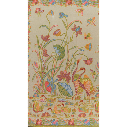 JavaPitu Rok Lilit - Kain Batik katun Premium bunga LotusGarden Harmony, Halus 2 meter - 6463