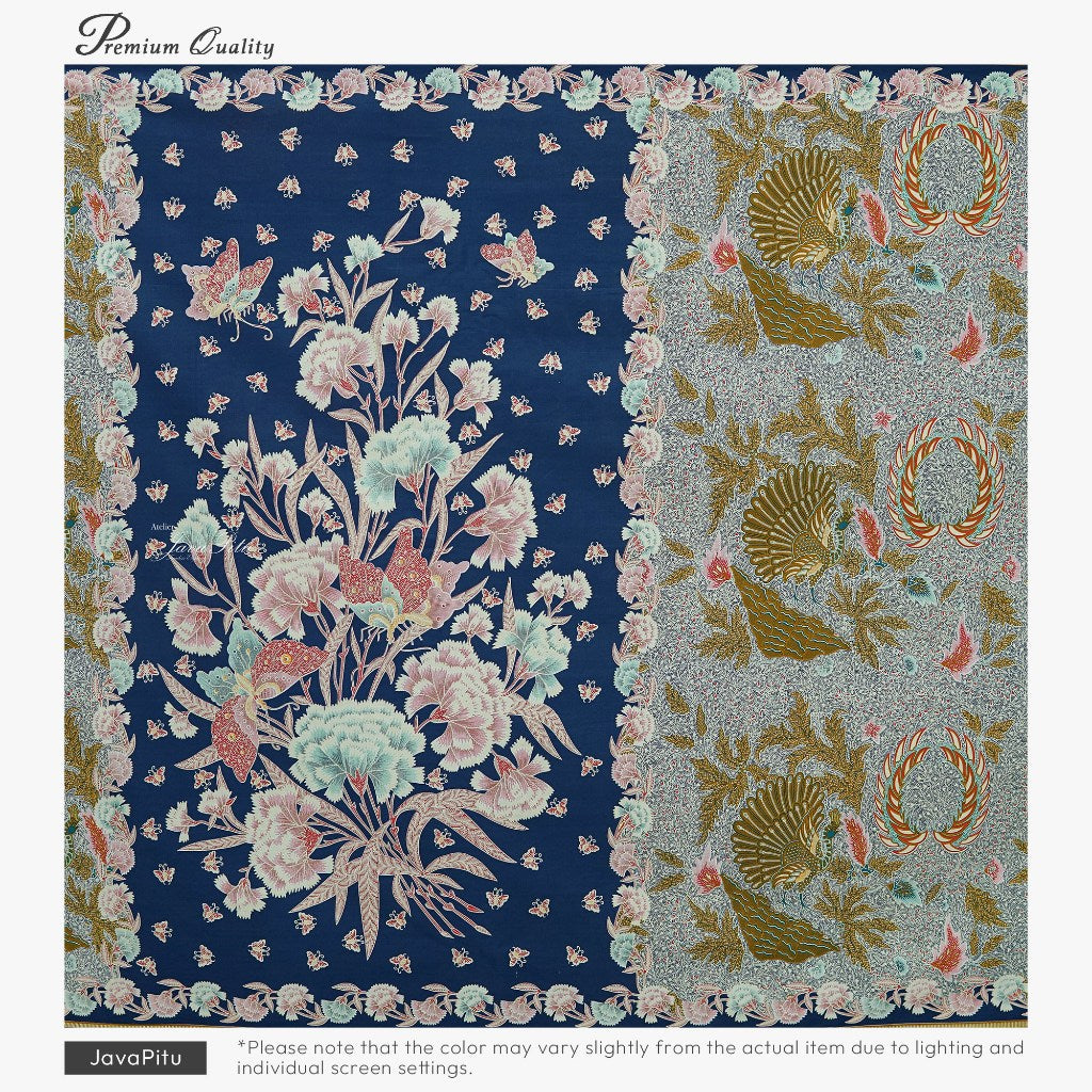 JavaPitu Kain Batik katun Premium Sawat Merak warna Coklat - Rok lilit, 2 meter- 6469