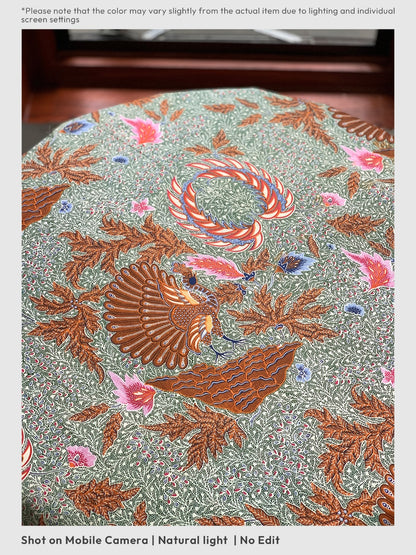 JavaPitu Kain Batik katun Premium Sawat Merak warna Emerald Soga - Rok lilit, 2 meter- 6469