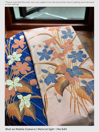 JavaPitu Kain Batik katun Premium Lily of the Valley warna BlueTerracotta - Rok lilit, 2 meter- 6468