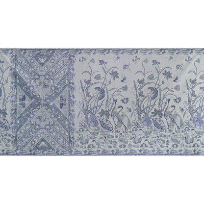 JavaPitu Rok Lilit - Kain Batik katun Premium bunga LotusGarden Biru, Halus 2 meter - 6463