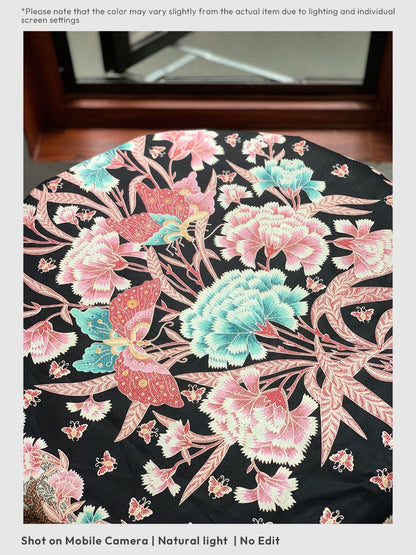 JavaPitu Kain Batik katun Premium Sawat Merak warna BlackVelvet - Rok lilit, 2 meter- 6469