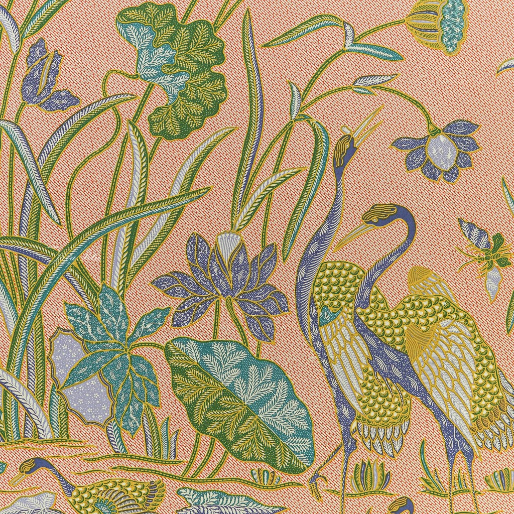 JavaPitu Rok Lilit - Kain Batik katun Premium bunga LotusGarden Hijau, Halus 2 meter - 6463