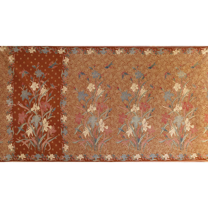 JavaPitu Rok Lilit - Kain Batik katun Premium Bunga Iris Flower Coklat soga - 2 meter - 6475