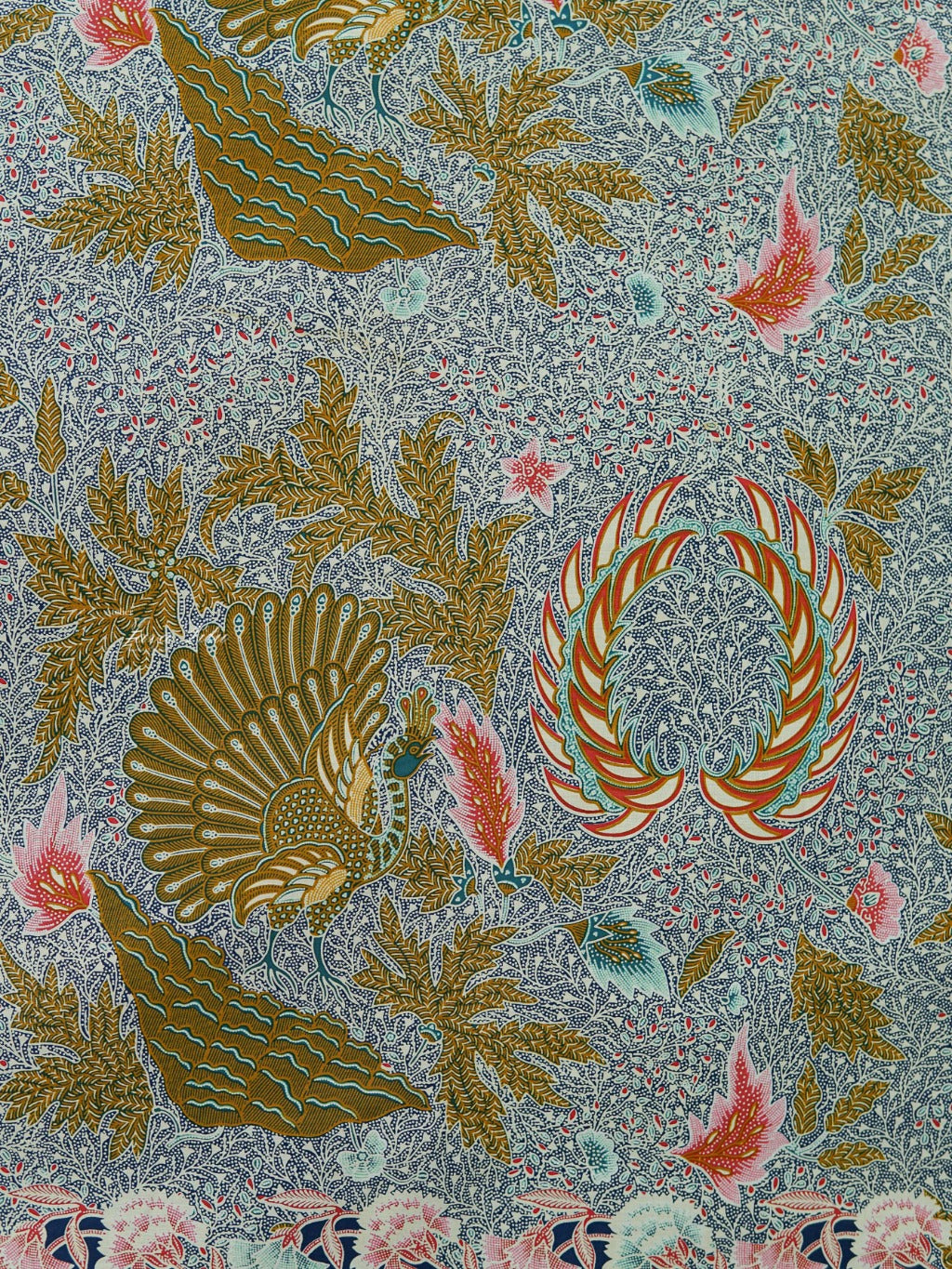 JavaPitu Kain Batik katun Premium Sawat Merak warna BlueGarden - Rok lilit, 2 meter- 6469