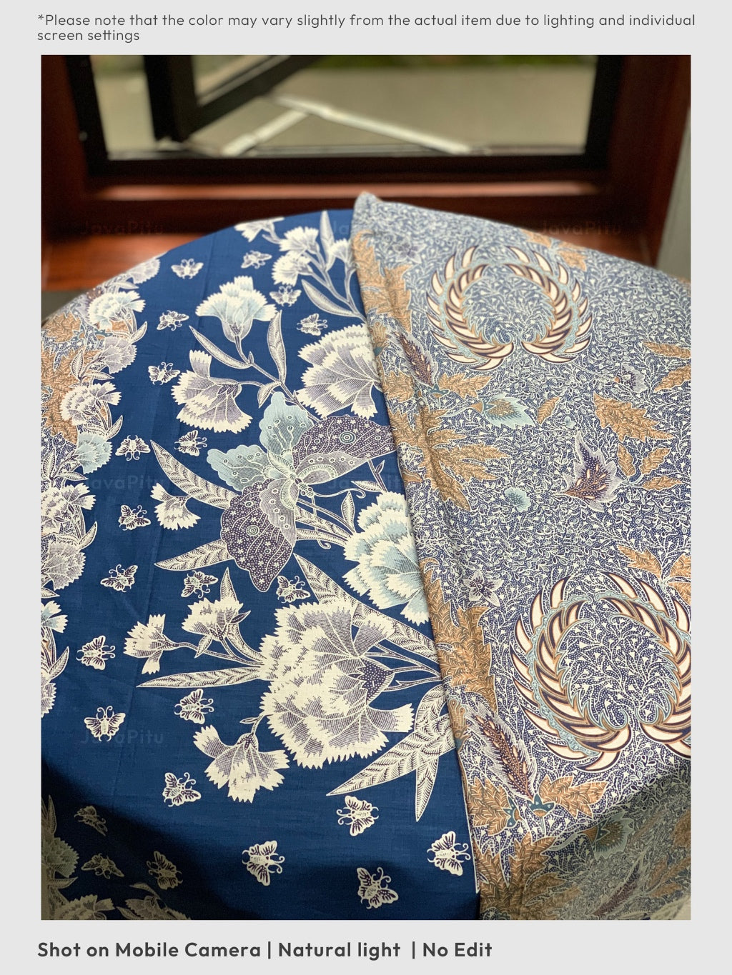 JavaPitu Kain Batik katun Premium Sawat Merak warna Frosted Blue - Rok lilit, 2 meter- 6469