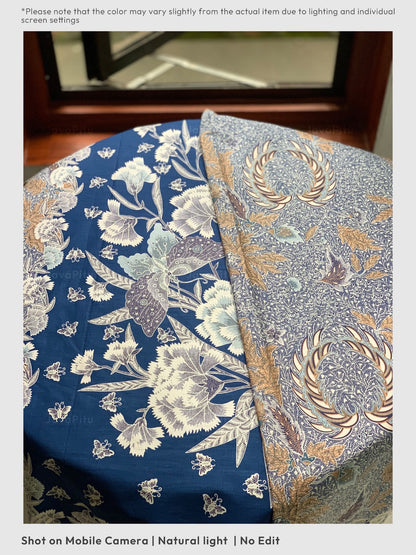 JavaPitu Kain Batik katun Premium Sawat Merak warna Frosted Blue - Rok lilit, 2 meter- 6469