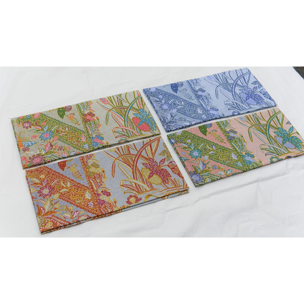 JavaPitu Rok Lilit - Kain Batik katun Premium bunga LotusGarden Merah, Halus 2 meter - 6463