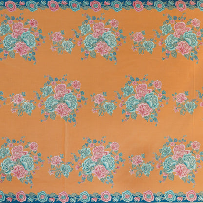 JavaPitu Rok Lilit Batik - Bahan katun Premium Taman laras Biru Orange, Halus 2 meter-6476