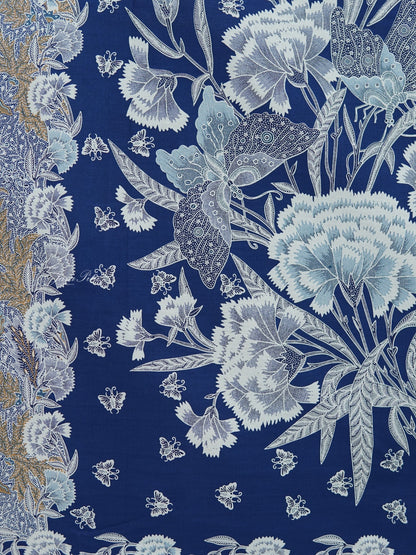 JavaPitu Kain Batik katun Premium Sawat Merak warna Frosted Blue - Rok lilit, 2 meter- 6469