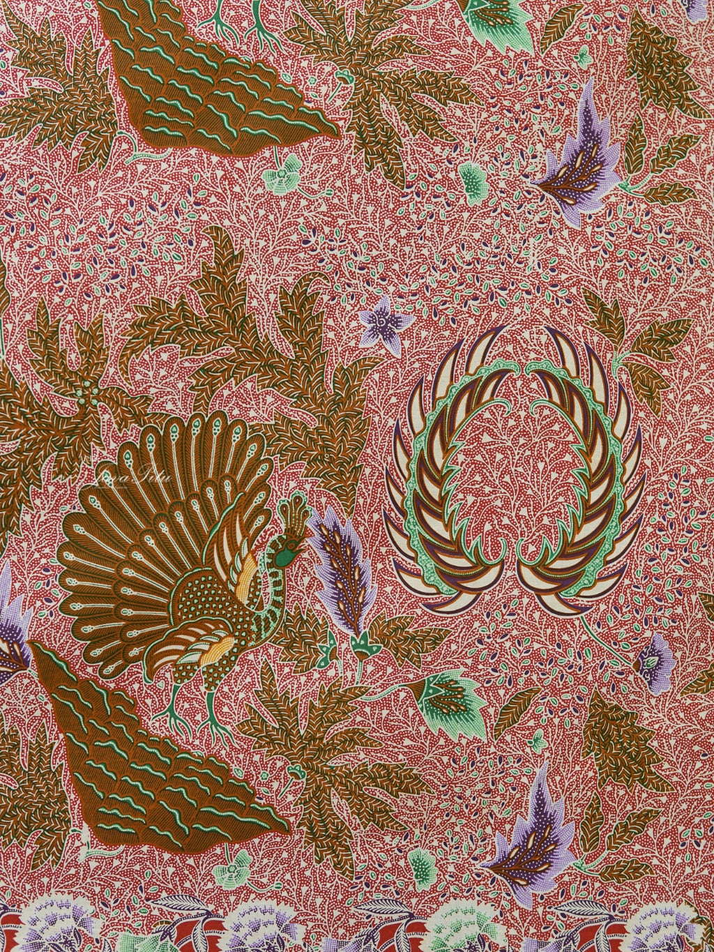 JavaPitu Kain Batik katun Premium Sawat Merak warna ClayRed - Rok lilit, 2 meter- 6469
