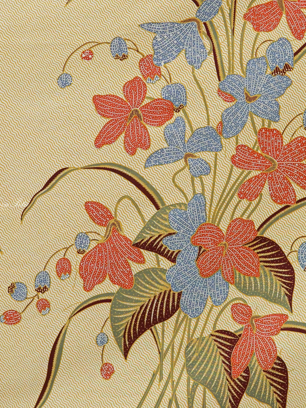 JavaPitu Kain Batik katun Premium Lily of the Valley warna MochaCream - Rok lilit, 2 meter- 6468