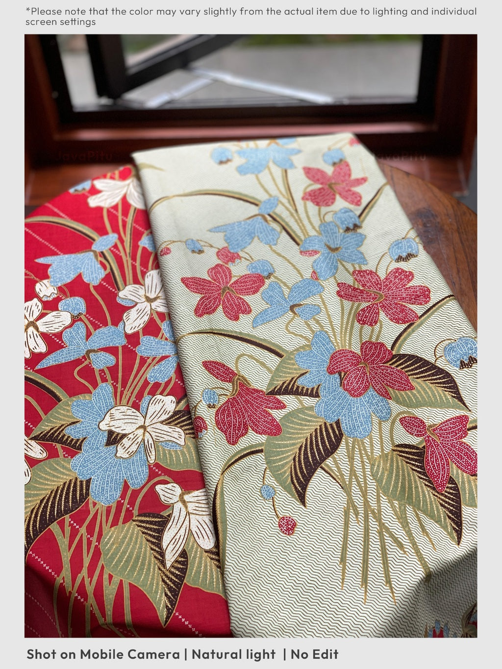 JavaPitu Kain Batik katun Premium Lily of the Valley warna ScarletShell - Rok lilit, 2 meter- 6468