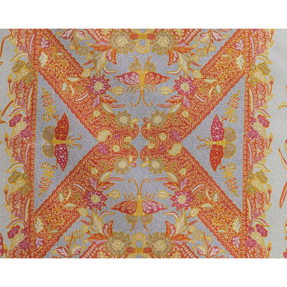 JavaPitu Rok Lilit - Kain Batik katun Premium bunga LotusGarden Merah, Halus 2 meter - 6463