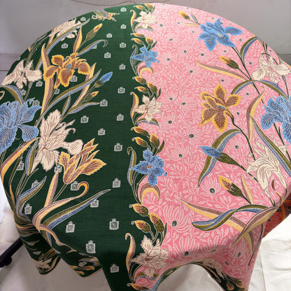 JavaPitu Rok Lilit - Kain Batik katun Premium Bunga Iris Flower Hijau Pink, Halus 2 meter - 6475