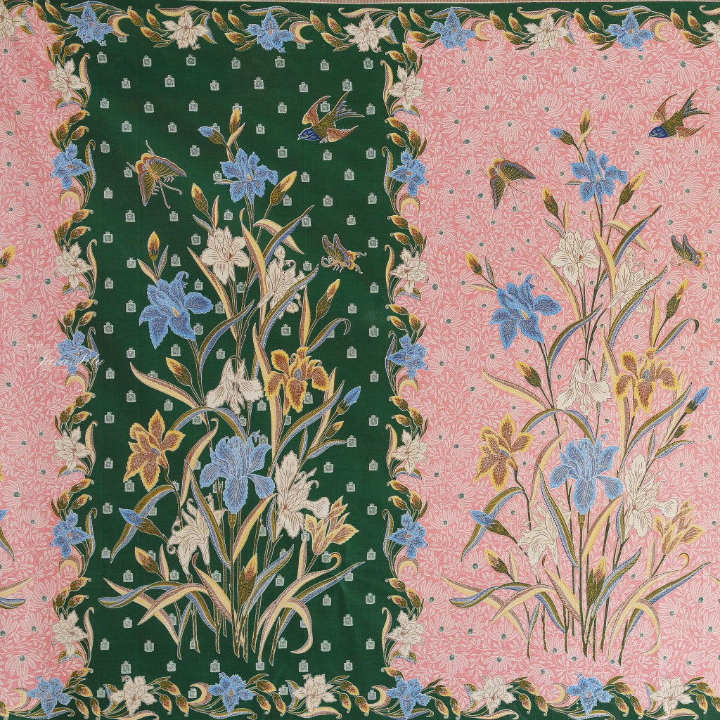 JavaPitu Rok Lilit - Kain Batik katun Premium Bunga Iris Flower Coklat soga - 2 meter - 6475