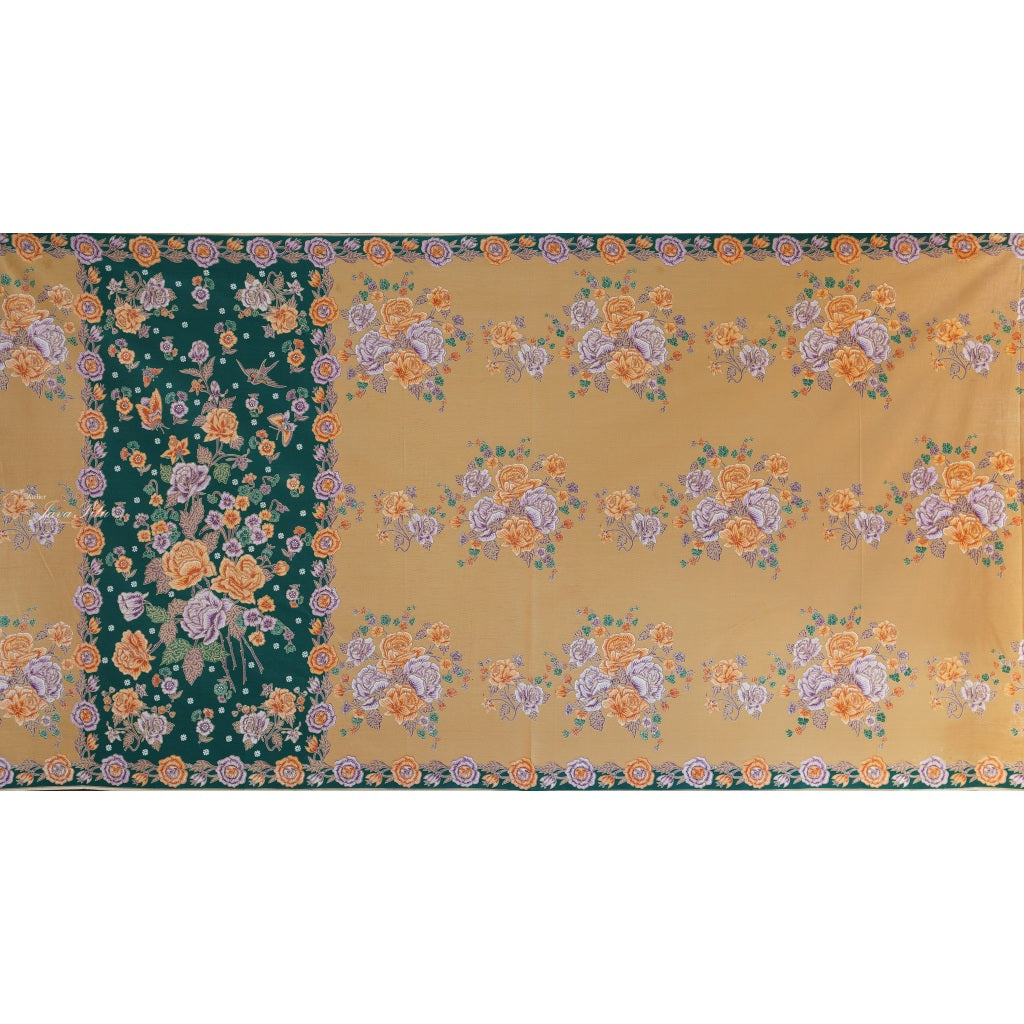 JavaPitu Rok Lilit Batik - Bahan katun Premium Taman laras Hijau Khaki, Halus 2 meter-6476