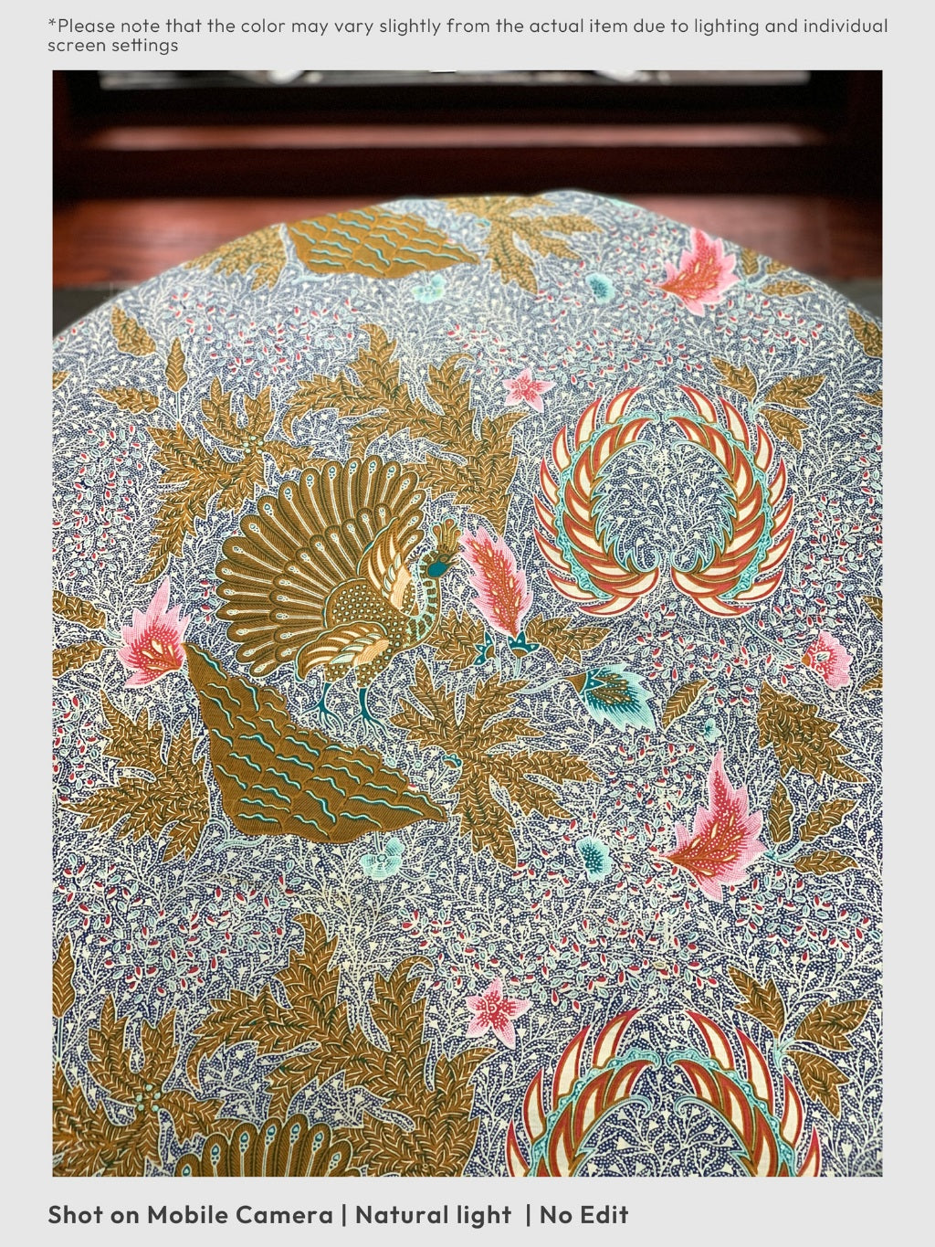 JavaPitu Kain Batik katun Premium Sawat Merak warna BlueGarden - Rok lilit, 2 meter- 6469