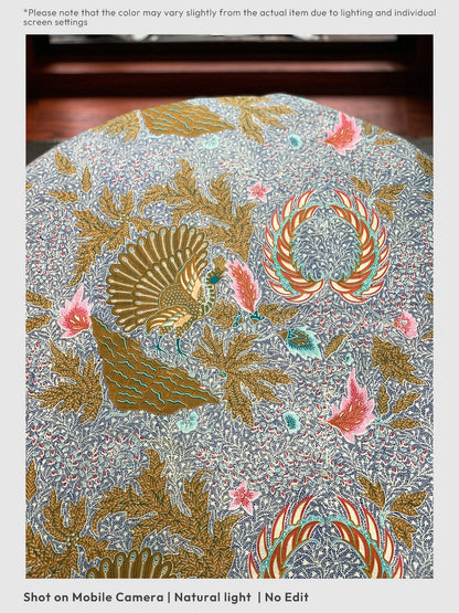 JavaPitu Kain Batik katun Premium Sawat Merak warna BlueGarden - Rok lilit, 2 meter- 6469