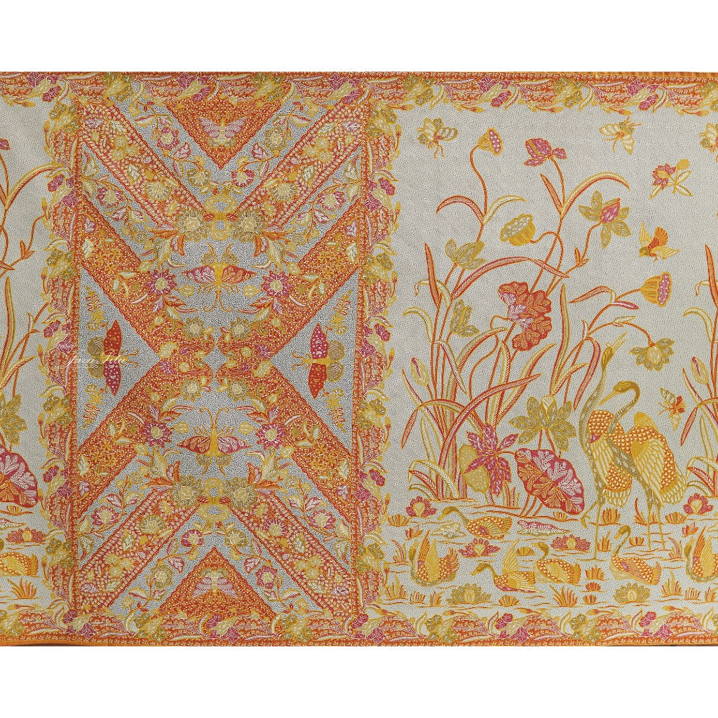 JavaPitu Rok Lilit - Kain Batik katun Premium bunga LotusGarden Harmony, Halus 2 meter - 6463