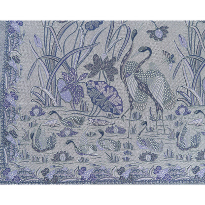 JavaPitu Rok Lilit - Kain Batik katun Premium bunga LotusGarden Biru, Halus 2 meter - 6463