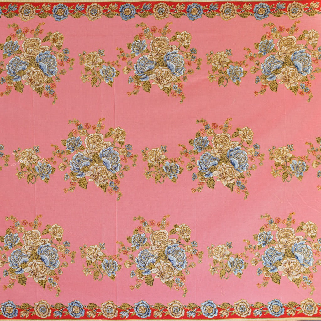 JavaPitu Rok Lilit Batik - Bahan katun Premium Taman laras Merah Pink, Halus 2 meter-6476