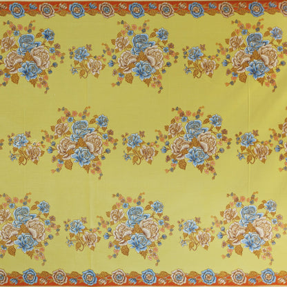 JavaPitu Rok Lilit Batik - Bahan katun Premium Taman laras Terracota Lime Yellow, Halus 2 meter-6476