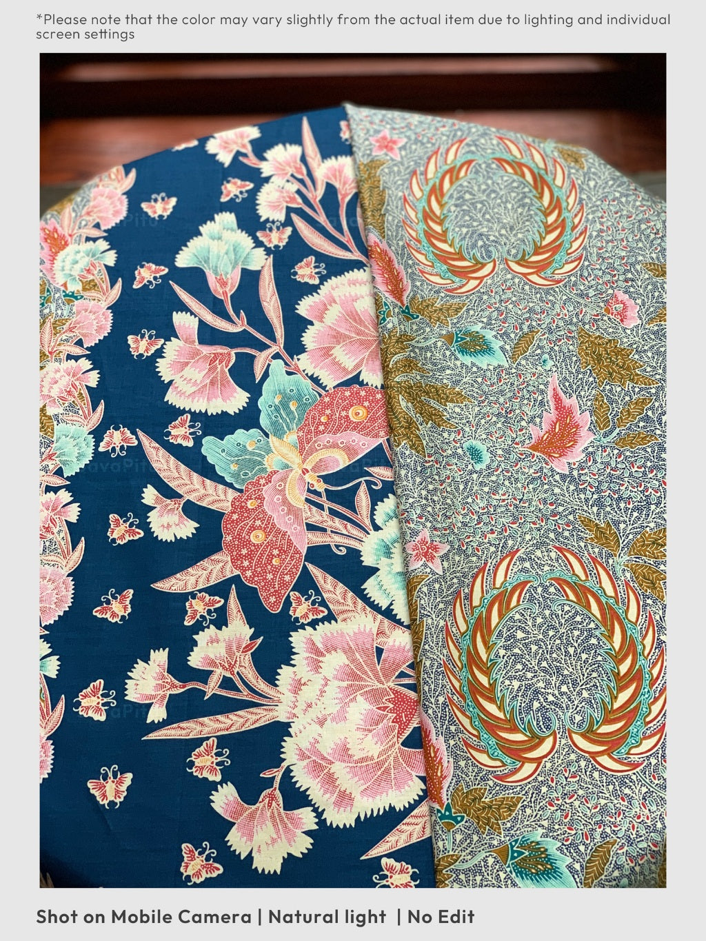 JavaPitu Kain Batik katun Premium Sawat Merak warna BlueGarden - Rok lilit, 2 meter- 6469