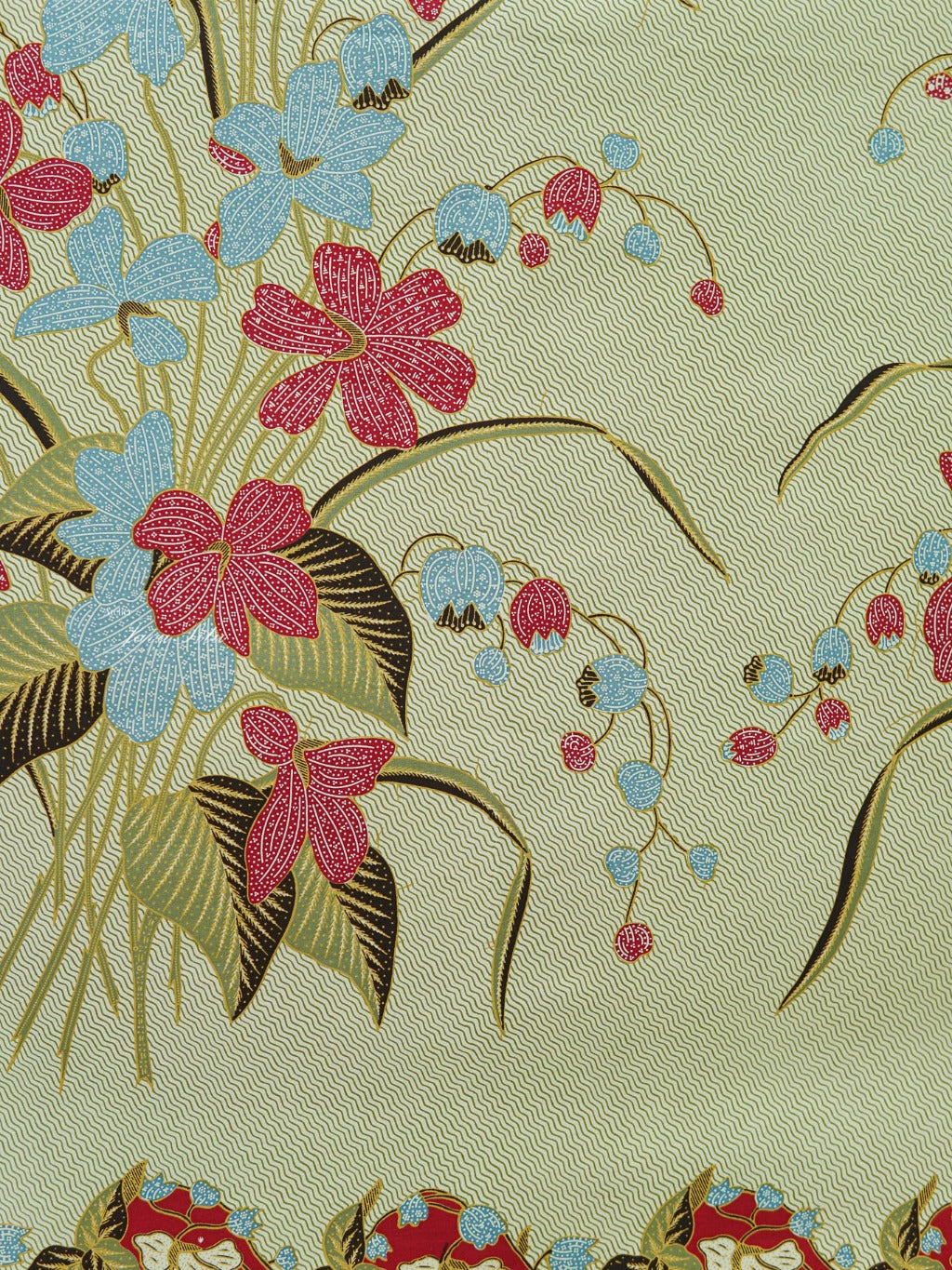 JavaPitu Kain Batik katun Premium Lily of the Valley warna ScarletShell - Rok lilit, 2 meter- 6468