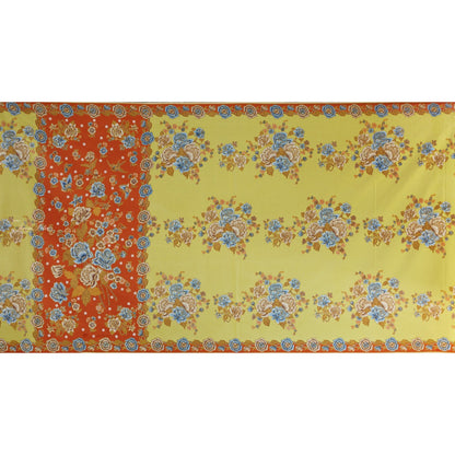 JavaPitu Rok Lilit Batik - Bahan katun Premium Taman laras Terracota Lime Yellow, Halus 2 meter-6476