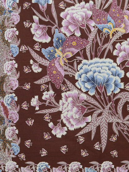 JavaPitu Kain Batik katun Premium Sawat Merak warna Coklat - Rok lilit, 2 meter- 6469