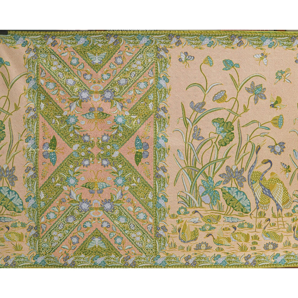 JavaPitu Rok Lilit - Kain Batik katun Premium bunga LotusGarden Harmony, Halus 2 meter - 6463