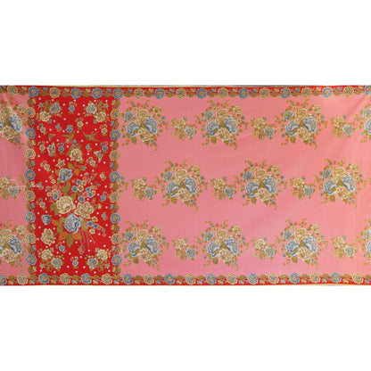JavaPitu Rok Lilit Batik - Bahan katun Premium Taman laras Merah Pink, Halus 2 meter-6476