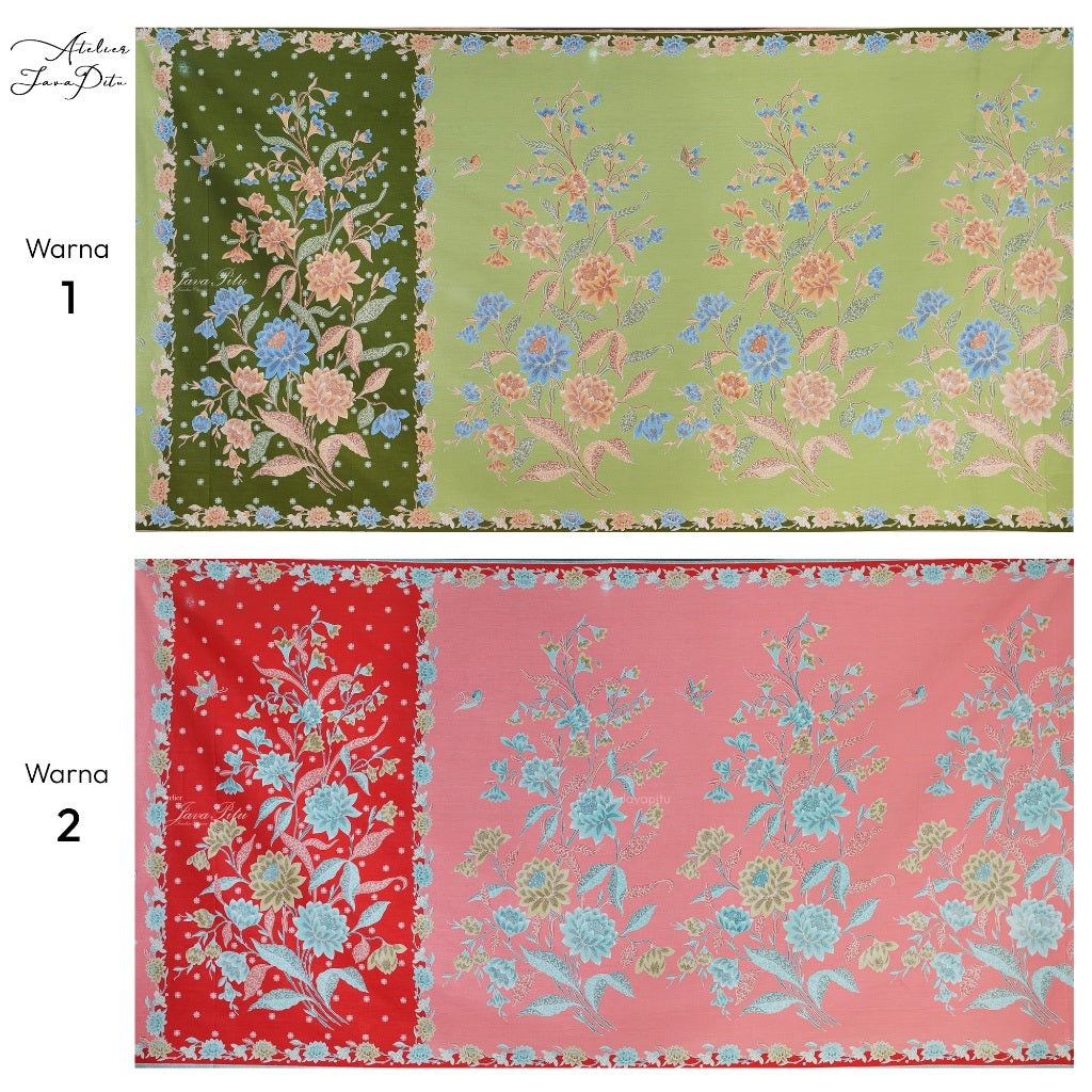JavaPitu Rok Lilit Batik Katun Premium | Jatuh Rapi | Bunga Lotus | 2 Meter