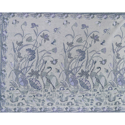 JavaPitu Rok Lilit - Kain Batik katun Premium bunga LotusGarden Biru, Halus 2 meter - 6463