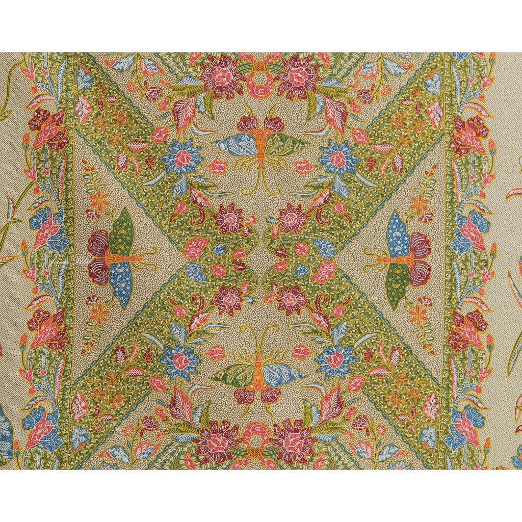 JavaPitu Rok Lilit - Kain Batik katun Premium bunga LotusGarden Harmony, Halus 2 meter - 6463