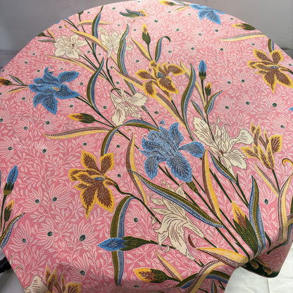 JavaPitu Rok Lilit - Kain Batik katun Premium Bunga Iris Flower Hijau Pink, Halus 2 meter - 6475