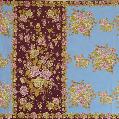 JavaPitu Rok Lilit Batik - Bahan katun Premium Taman laras Terracota Lime Yellow, Halus 2 meter-6476