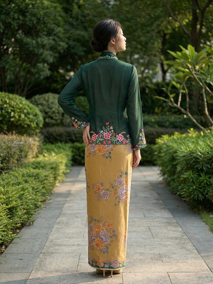 JavaPitu Kebaya Hibiscus Kerancang Bunga - Handmade Embroidery