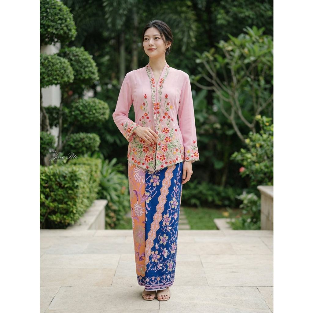 JavaPitu Kebaya Hibiscus Kerancang Bunga - Handmade Embroidery
