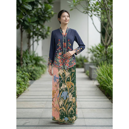 JavaPitu Kebaya Hibiscus Kerancang Bunga - Handmade Embroidery